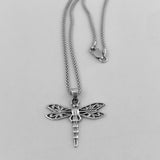 Sterling Silver Dragonfly Necklace, Silver Chain, Bug Necklaces, Spirit Bugs, Insect Chains