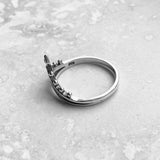 Sterling Silver Double V Shape Ring, Silver Ring, Boho Ring