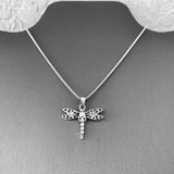 Sterling Silver Dragonfly Necklace, Silver Chain, Bug Necklaces, Spirit Bugs, Insect Chains