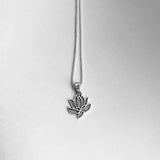 Sterling Silver Little Dainty Lotus Necklace, Silver Chain, Flower Necklaces, Yoga Chains