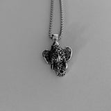 Sterling Silver Filigree Ganesha Elephant Necklace, Silver Necklace, Boho Necklace, Animal Necklace