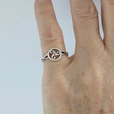 Sterling Silver Triskelion Celtic Ring, Silver Rings, Triskele Jewelry, Spiral Ring