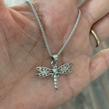 Sterling Silver Dragonfly Necklace, Silver Chain, Bug Necklaces, Spirit Bugs, Insect Chains