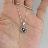 Sterling Silver Small Flower Necklace, Silver Necklaces, Daisy Flowers, Mandala Chain