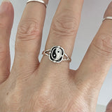 Sterling Silver Yin and Yang Ring, Yoga Ring, Boho Ring, Silver Ring