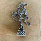 Sterling Silver Buddha Necklace, Silver Chain, Yoga Necklaces, Religious Chains