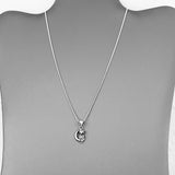 Sterling Silver Owl on the Moon Necklace, Silver Necklace, Owl Necklace, Religious Necklace