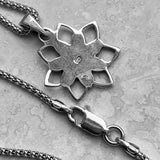 Sterling Silver Blooming Lotus Necklace, Silver Chain, Flower Necklaces, Yoga Chains