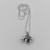 Sterling Silver Filigree Elephant Necklace, Silver Necklace, Animal Necklace, Lucky Elephant Necklace