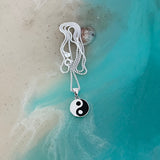 Sterling Silver Small Yin and Yang Necklace, Silver Necklace, Yoga Necklaces