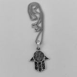 Sterling Silver Hand of God Necklace, Silver Chain, Hamsa Necklaces, Hand of Fatima