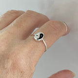 Sterling Silver Small Oval Yin and Yang Ring, Yoga Ring, Boho Ring, Silver Ring