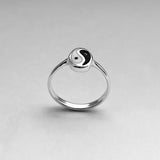 Sterling Silver Small Oval Yin and Yang Ring, Yoga Ring, Boho Ring, Silver Ring