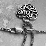 Sterling Silver Love Heart Necklace with Swirls, Silver Chain, Eternity Necklaces