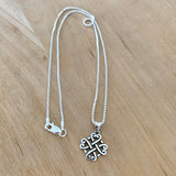 Sterling Silver Quadruple Celtic Hearts Necklace, Silver Chain, Love Knots Necklaces, Celtics