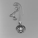 Sterling Silver Lotus Necklace, Silver Chain, Flower Necklaces, Yoga Chains