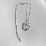 Sterling Silver Flower and Hummingbird Necklace, Silver Chain, Spirit Birds, Animal Necklaces