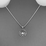 Sterling Silver Lotus Necklace, Silver Chain, Flower Necklaces, Yoga Chains