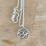 Sterling Silver Eye of Horus Necklace, Silver Chain, Religious Necklaces, Eye of Ra Chains