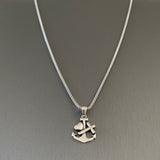 Sterling Silver Anchor Heart Cross Necklace, Anchor Necklace, Silver Necklace