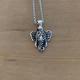Sterling Silver Filigree Ganesha Elephant Necklace, Silver Necklace, Boho Necklace, Animal Necklace