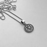 Sterling Silver Small Flower Necklace, Silver Necklaces, Daisy Flowers, Mandala Chain