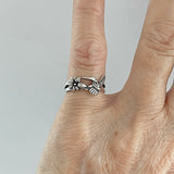 Sterling Silver Flower and Hummingbird Ring, Bird Rings, Spirit Animal Jewelry