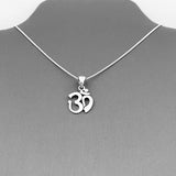 Sterling Silver Small OM Necklace, Silver Necklace, Boho Necklace, Yoga Necklace