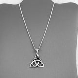 Sterling Silver Triquetra and Snake Necklace, Silver Chain, Celtic Necklaces, Animal Chains