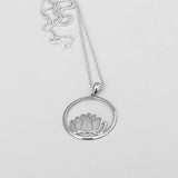 Sterling Silver Lotus Necklace, Silver Chain, Flower Necklaces, Spirit Flowers, Yoga Chains