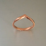 Rose Gold Plated Sterling Silver Chevron Ring, Silver Ring, Rings