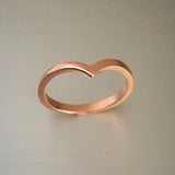 Rose Gold Plated Sterling Silver Chevron Ring, Silver Ring, Rings