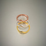 Rose Gold Plated Sterling Silver Chevron Ring, Silver Ring, Rings