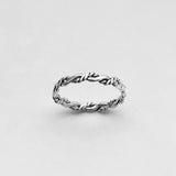 Sterling Silver Stackable Twist Ring, Silver Ring, Braid Ring, Twisted Ring