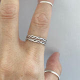 Sterling Silver Stackable Twist Ring, Silver Ring, Braid Ring, Twisted Ring