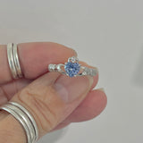 Sterling Silver Tanzanite CZ Heart Claddagh Ring, Irish Rings, Friendship Jewelry