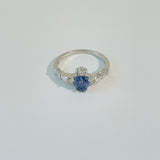 Sterling Silver Tanzanite CZ Heart Claddagh Ring, Irish Rings, Friendship Jewelry
