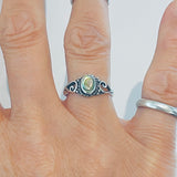 Sterling Silver Abalone Ring with Swirl, Silver Rings, Seashell Jewelry, Ocean Shells