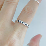 Sterling Silver Moon & Star Band Ring | Celestial Stackable Wedding Rings