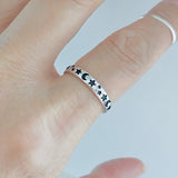 Sterling Silver Moon & Star Band Ring | Celestial Stackable Wedding Rings