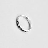 Sterling Silver Moon & Star Band Ring | Celestial Stackable Wedding Rings