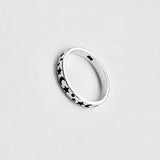 Sterling Silver Moon & Star Band Ring | Celestial Stackable Wedding Rings