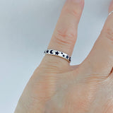 Sterling Silver Moon & Star Band Ring | Celestial Stackable Wedding Rings