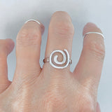 Sterling Silver Statement Spiral Ring | Boho Swirl Scroll Jewelry