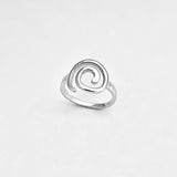 Sterling Silver Statement Spiral Ring | Boho Swirl Scroll Jewelry