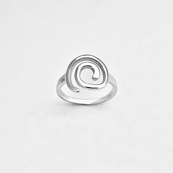 Sterling Silver Statement Spiral Ring | Boho Swirl Scroll Jewelry