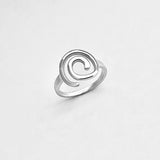Sterling Silver Statement Spiral Ring | Boho Swirl Scroll Jewelry