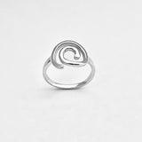 Sterling Silver Statement Spiral Ring | Boho Swirl Scroll Jewelry