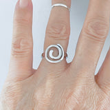 Sterling Silver Statement Spiral Ring | Boho Swirl Scroll Jewelry
