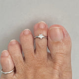 Sterling Silver CZ Star Toe Ring, Boho Ring, Silver Ring, CZ Ring